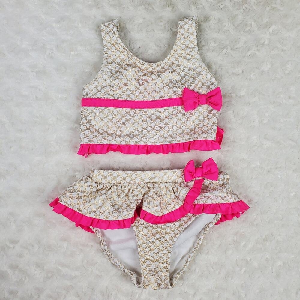 Lemon Kiss Swimsuit 2 Piece Memaid Kids Size 24 Months Pink Girls